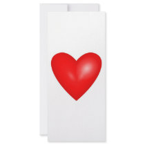 Valentine Red Heart Custom Rack Card