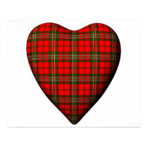 Valentine Red Heart Scottish Scott Tartan Textured posters