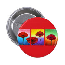 Valentine Red Poppies Painting - Multi buttons