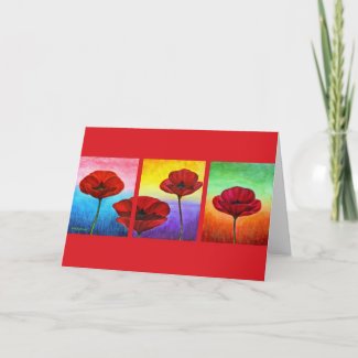 Valentine Red Poppies Painting - Multi card