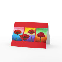 Valentine Red Poppies Painting - Multi cards