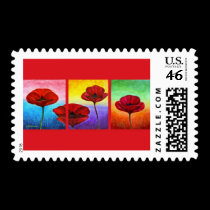 Valentine Red Poppies Painting - Multi postage