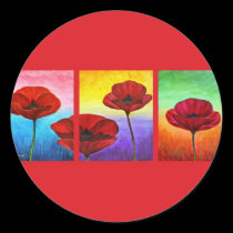 Valentine Red Poppies Painting - Multi stickers