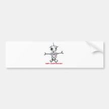 Valentine Robot Hug Bumper Sticker
