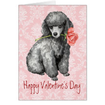 Valentine Rose Miniature Poodle Greeting Cards