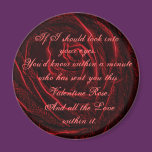 Valentine Rose. Round Magnet. magnets