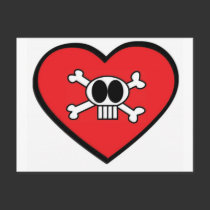 Valentine Skull and Heart postcards by jgh96sbc Valentine Skull and Heart postcards