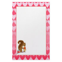 Valentine squirrel 2 personalized stationery