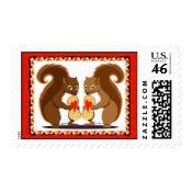 Valentine squirrels 1 stamp