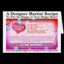 Valentine Surprise Martini Recipe Card cards