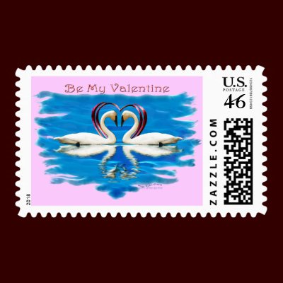Valentine Swan Collection Stamp by RavenSpiritPrints