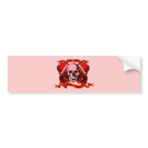 Valentine Tattoo Skull Hearts Bumper Stickers