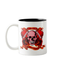 Valentine Tattoo Skull Hearts Coffee Mugs