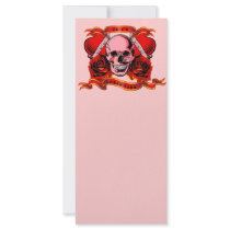 Valentine Tattoo Skull Hearts Rack Card