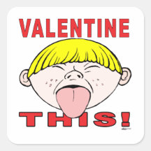 Valentine This!  Boy Square Sticker