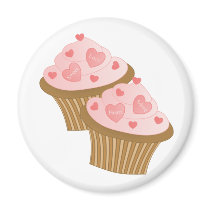 Valentine Two Cakes Refrigerator Magnets