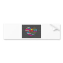 Valentine Typography Bumper Stickers
