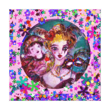 VALENTINE VENETIAN MASQUERADE PARTY STRETCHED CANVAS PRINTS