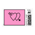 Valentine - Wedding - Love = Heart Postage Stamp
