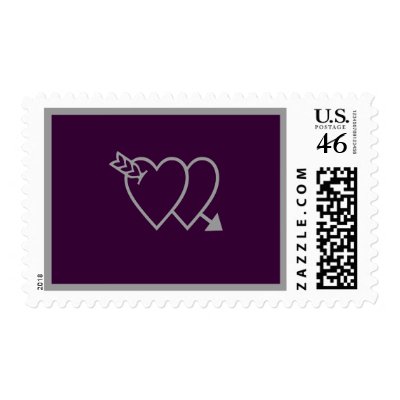 Valentine - Wedding Stamps - Purple & Silver