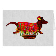 Valentine Weiner Dog Greeting Cards