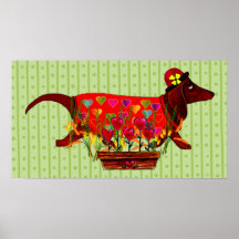 Valentine Weiner Dog Poster
