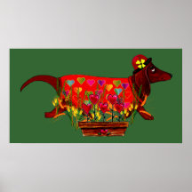 Valentine Weiner Dog Print