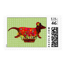 Valentine Weiner Dog Stamp