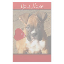 Valentine's Boxer puppy stationary Custom Stationery