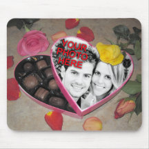 Valentine's Candy Box Heart Photo Frame Mousepads