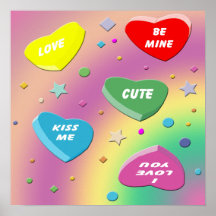 Valentine's Candy Hearts Poster
