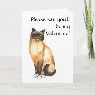 Valentine's Card - Birman Cat card