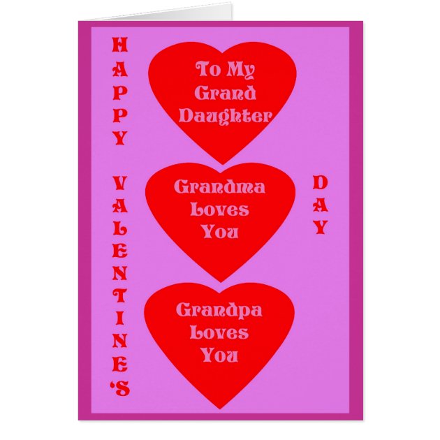 Valentine s Card For Granddaughter Zazzle