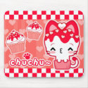 Valentine's Cupcake Kitty Mousepad by celesse Valentine's Cupcake Kitty Mousepad
