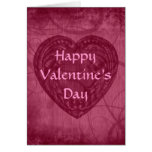 Valentine's Day antique heart pink Greeting Card