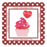 Valentine's Day "Be Mine" Cupcake Stickers