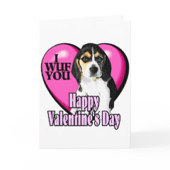 Valentines Day Beagle card