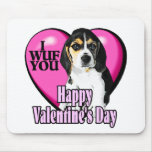 Valentines Day Beagle Mouse Pad