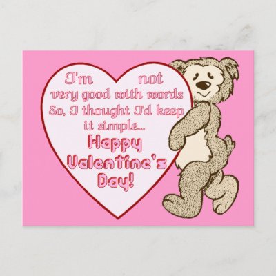 Adorable Bear carrying his Heart filled with Valentine's Day Greetings.