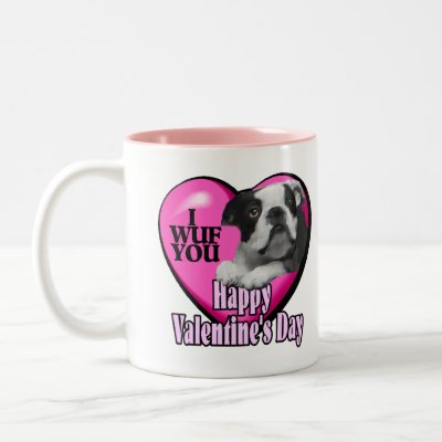 Valentines Day Boston Terrier Coffee Mugs by DogsByDezign