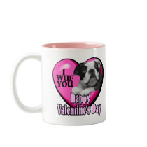 Valentines Day Boston Terrier mugs
