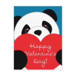 Valentine's Day Boy Panda Postcard