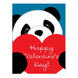 Valentine's Day Boy Panda Postcard