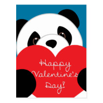Valentine's Day Boy Panda Postcard postcards