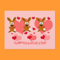 Valentine's Day Bunnies Postcard postcards