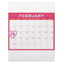 Valentines Day Calendar letterhead