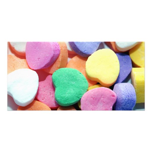 Valentines Day Candy Hearts Personalized Photo Card | Zazzle