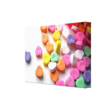 Valentines Day Candy Hearts Wrapped Canvas Canvas Print