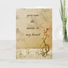 Valentines Day Card - You are the Music to my Heart