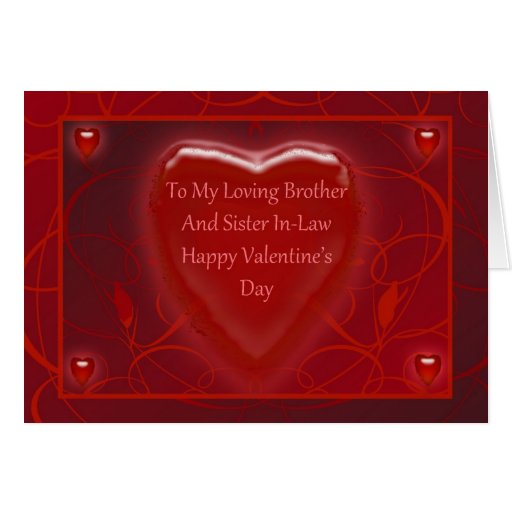 Valentine's Day Card For Brother And Sister In-Law | Zazzle